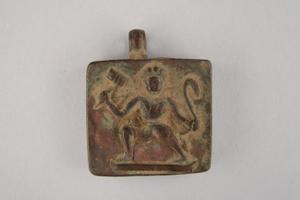 136866, amulet made of copper sheet, Hanumān