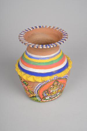 138577, 138578, pottery, clay pot with lid, Brahmā