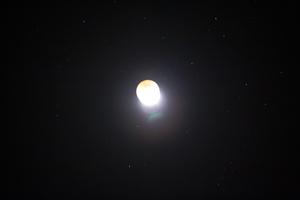 Partial lunar eclipse on the day of the sakela puja