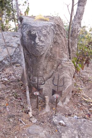 Kakcilipu stone at the place of worship for Toma at Tuwachung-Jayajum hill