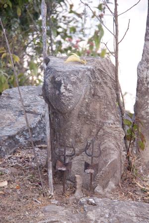 Kakcilipu stone at the place of worship for Toma at Tuwachung-Jayajum hill