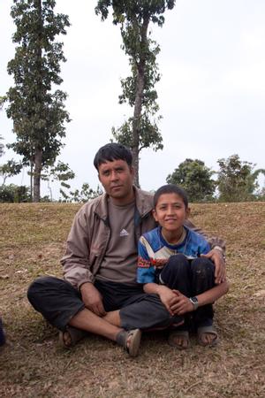 Hari Subedi and his son Suresh, two villagers from Arkhaule village