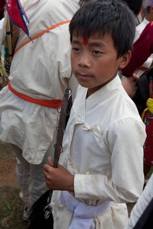 Portrait of a young male participant at Tuwachung-Jayajum festival