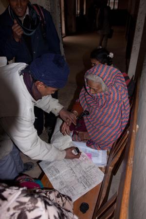 Sealing the sale of the Gadi Dada land (hill of historical importance) to the Dumi Kirat Funksikkim with fingerprints
