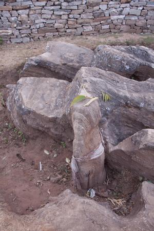 Toma stones at the place of worship for Toma at Tuwachung-Jayajum hill