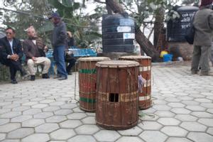 Drums for udhauli celebration at Hattiban