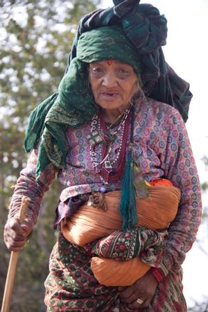 Old woman near Arkhaule village