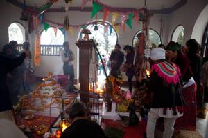 Sunuwar participants at sakela puja at Hattiban temple